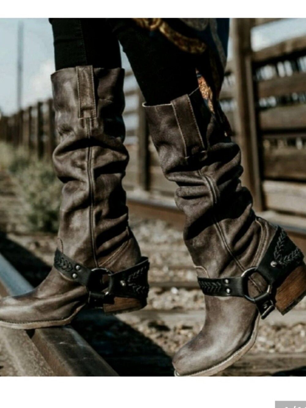 Freebird by Steven Timber Stone    w Black 🖤 Harness Tall Leather Riding Boots